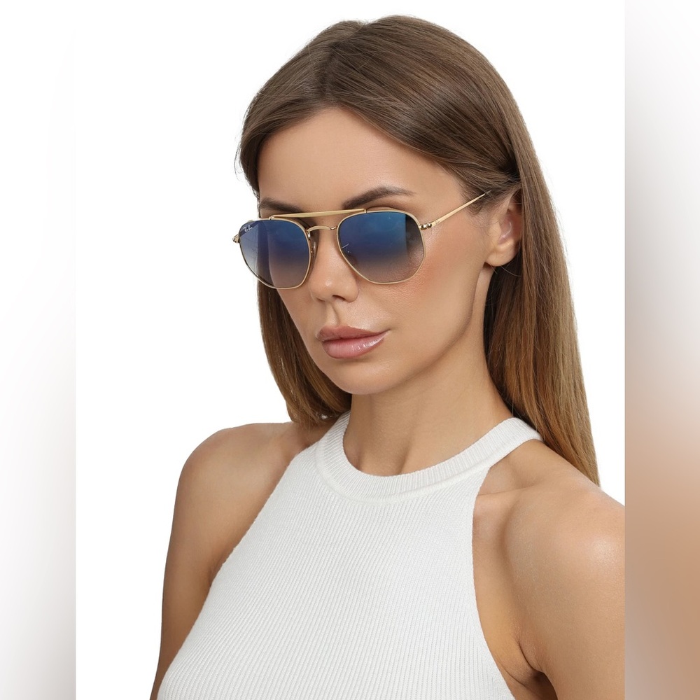 Ray-Ban Rb3648 Marshal Gold Frame with Blue Gradient Lenses 301/3F Arista 54mm - Picture 3 of 14